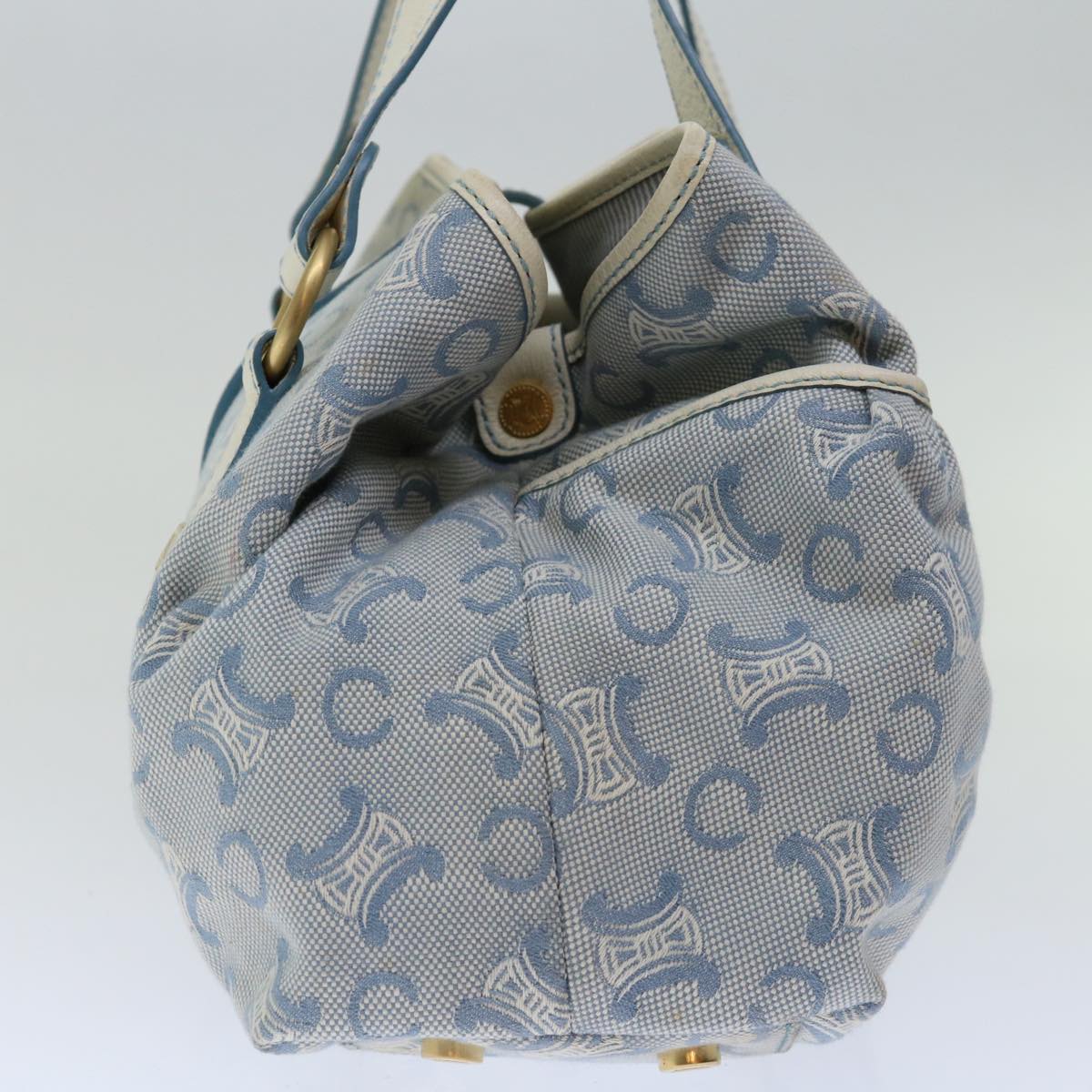 CELINE C Macadam Canvas Hand Bag Light Blue  70598