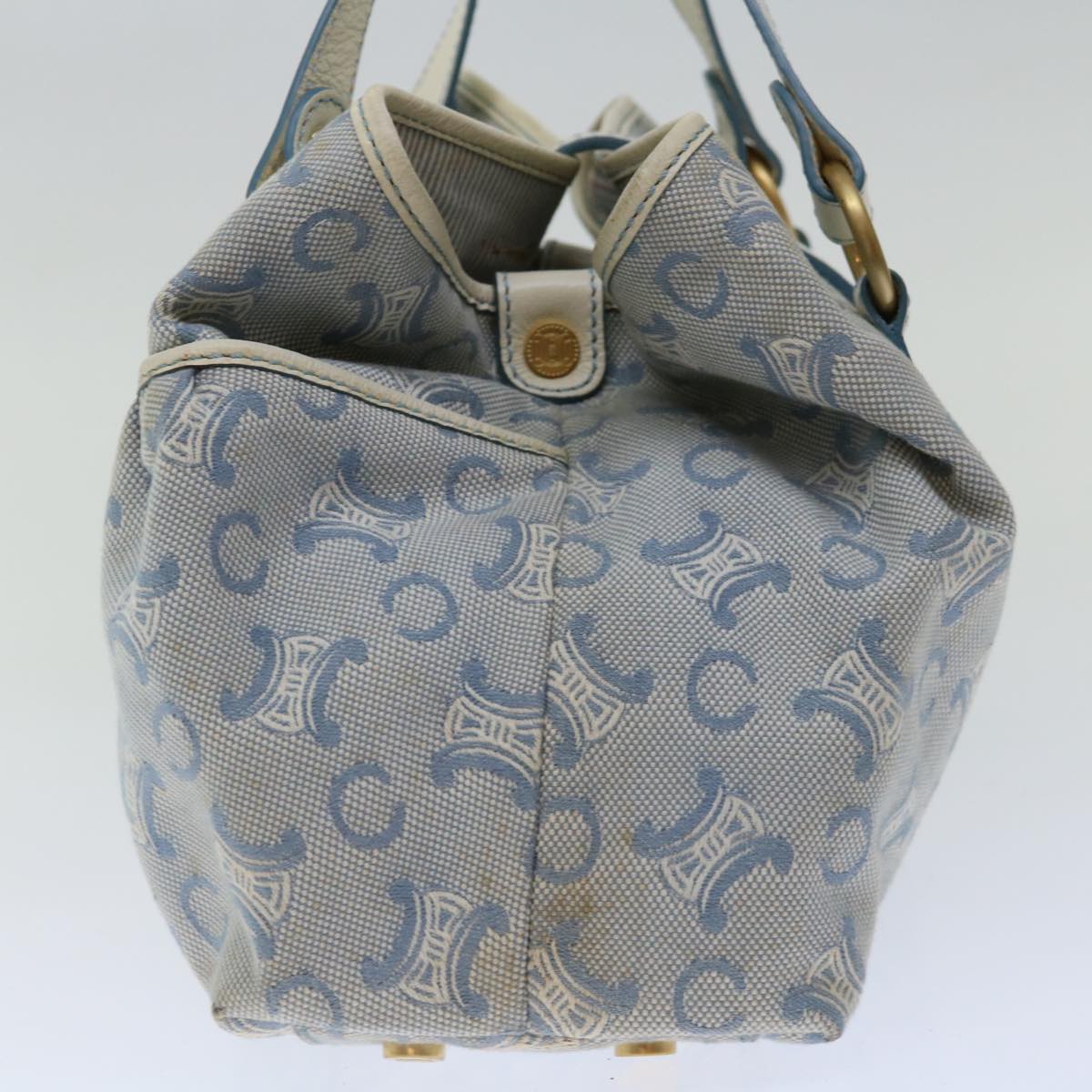 CELINE C Macadam Canvas Hand Bag Light Blue  70598