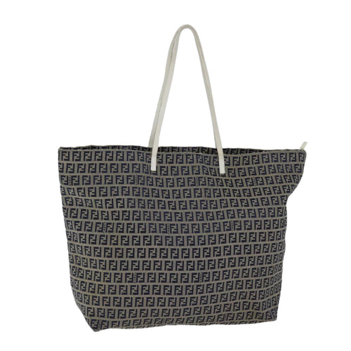 FENDI Zucchino Canvas Tote Bag Canvas Navy70600