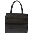 CELINE Macadam Canvas Hand Bag PVC Brown Black Auth 70629