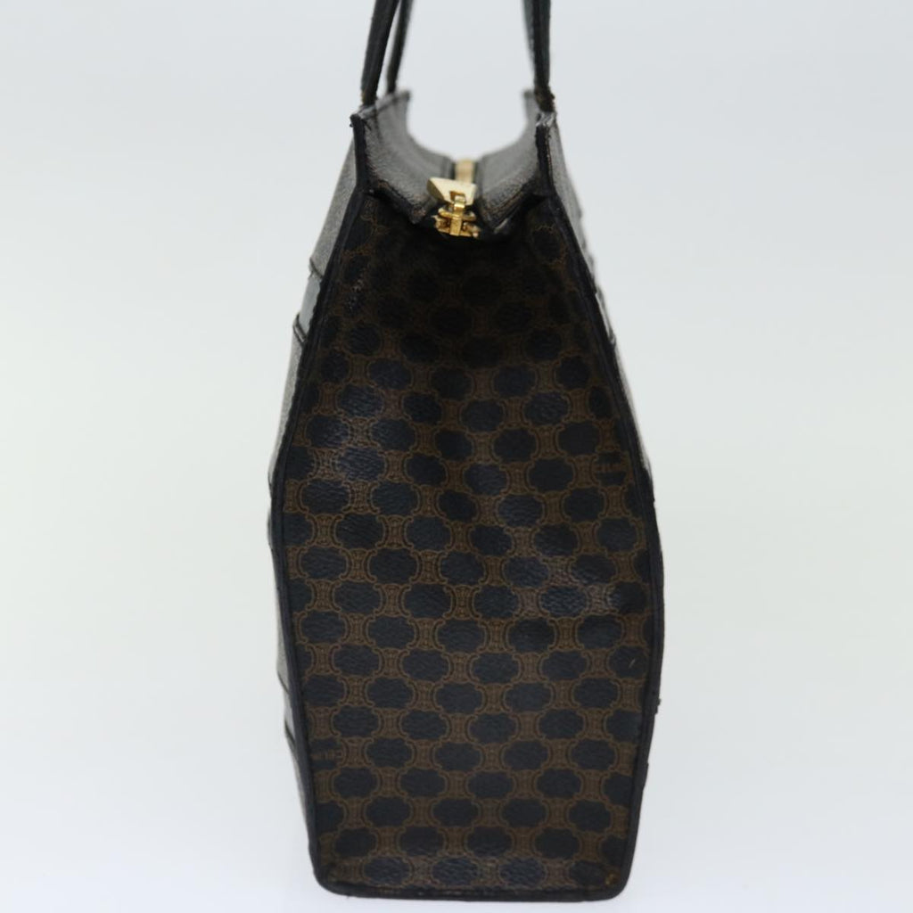 CELINE Macadam Canvas Hand Bag PVC Brown Black Auth 70629