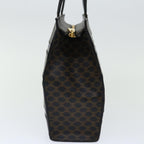 CELINE Macadam Canvas Hand Bag PVC Brown Black Auth 70629