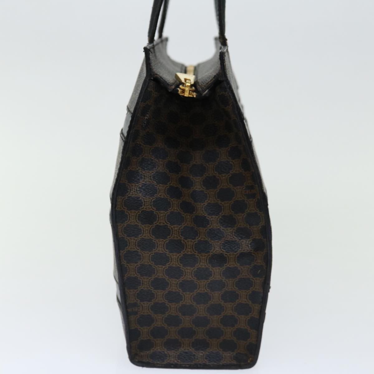 CELINE Macadam Canvas Hand Bag PVC Brown Black Auth 70629