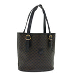 CELINE Macadam Canvas Tote Bag PVC Brown Black Auth 70630