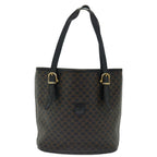 CELINE Macadam Canvas Tote Bag PVC Brown Black Auth 70630