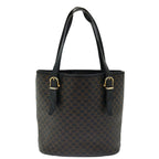 CELINE Macadam Canvas Tote Bag PVC Brown Black Auth 70630