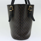 CELINE Macadam Canvas Tote Bag PVC Brown Black Auth 70630