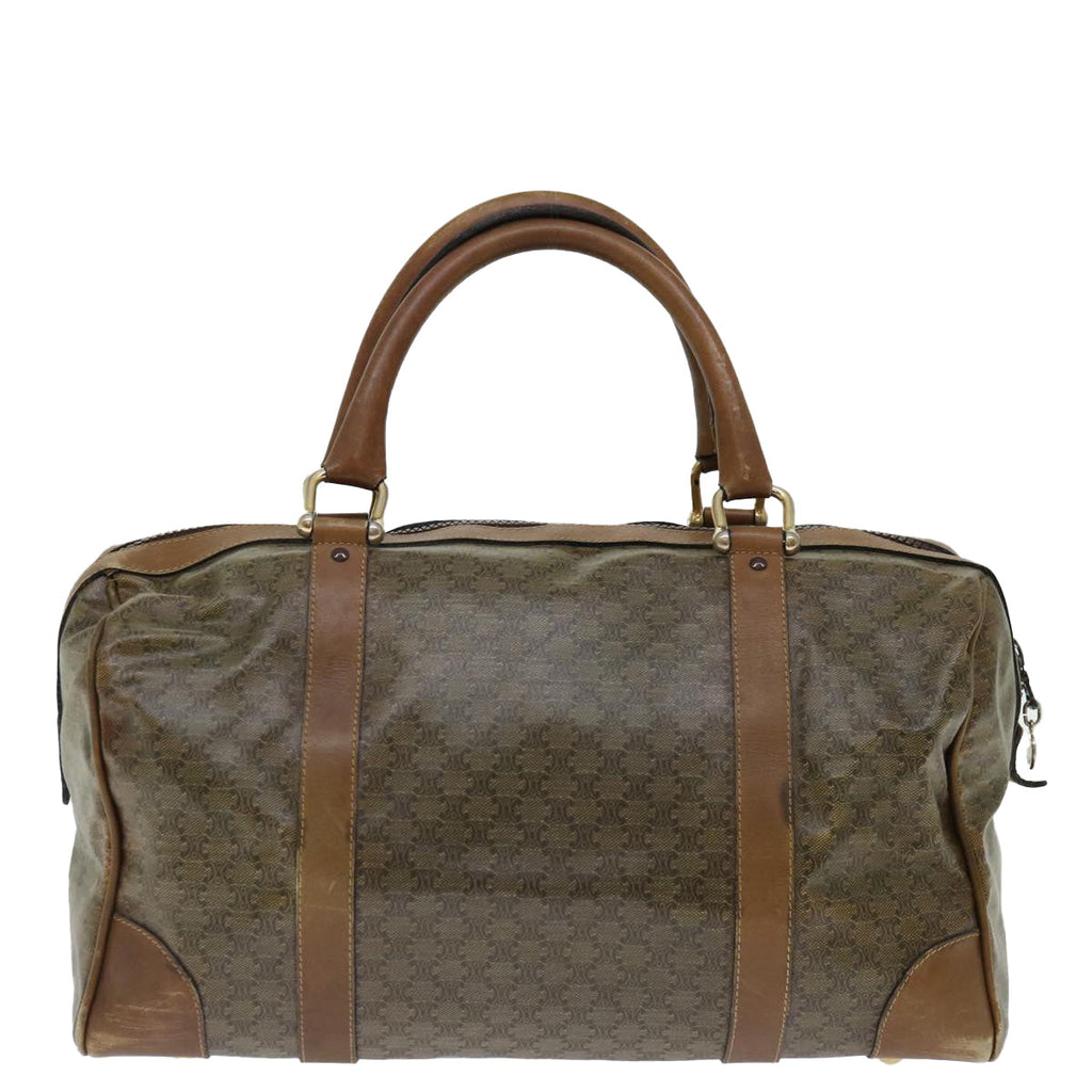 CELINE Macadam Canvas Boston Bag Coated Canvas Brown  70631