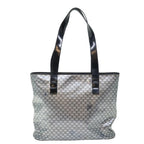 CELINE Macadam Canvas Tote Bag Enamel Silver Black Auth 70632