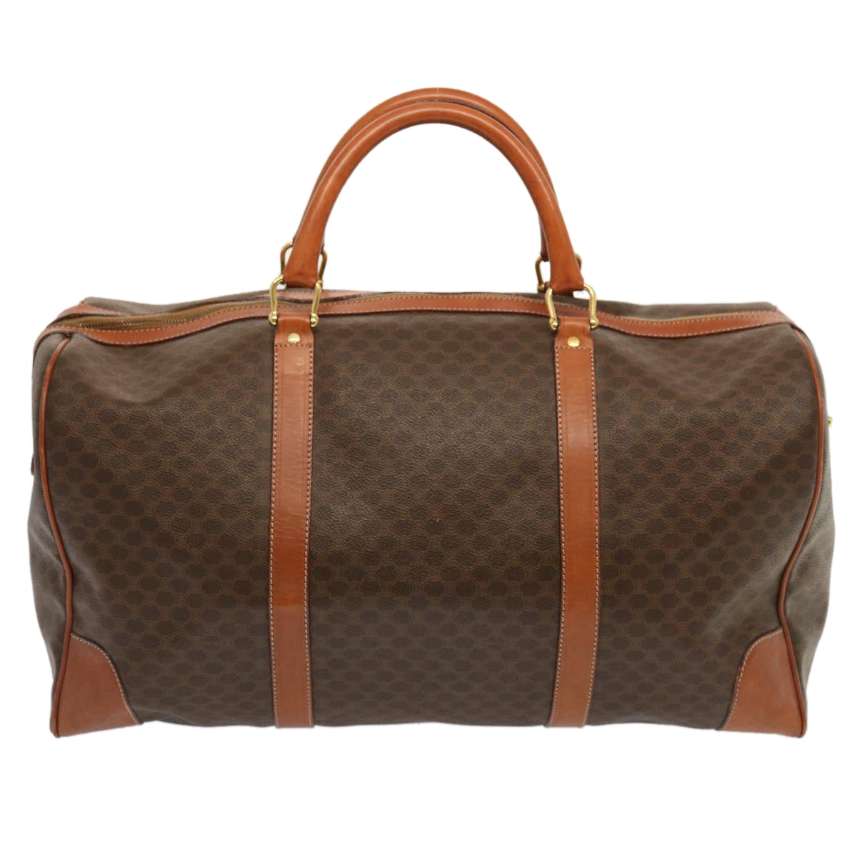 CELINE Macadam Canvas Boston Bag PVC Brown  70634