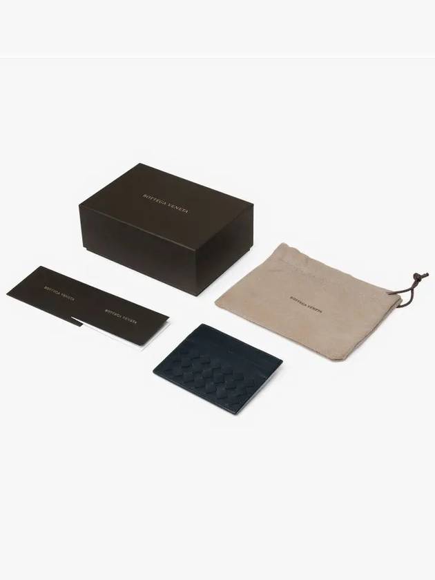 Bottega Veneta Intrecciato Card Wallet Dark Blue