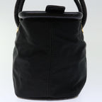 CELINE Hand Bag Nylon Black Auth 70673