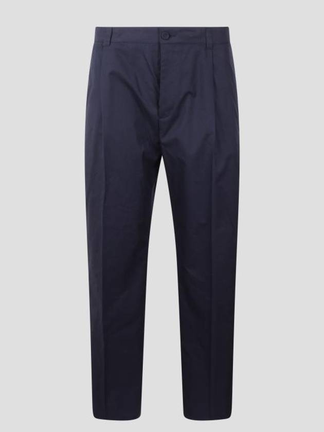 Cotton Silk Slacks Navy Dior