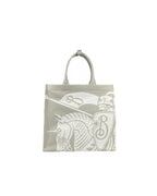 Burberry Knight Horseback Canvas Tote Women Beige Tote Bags