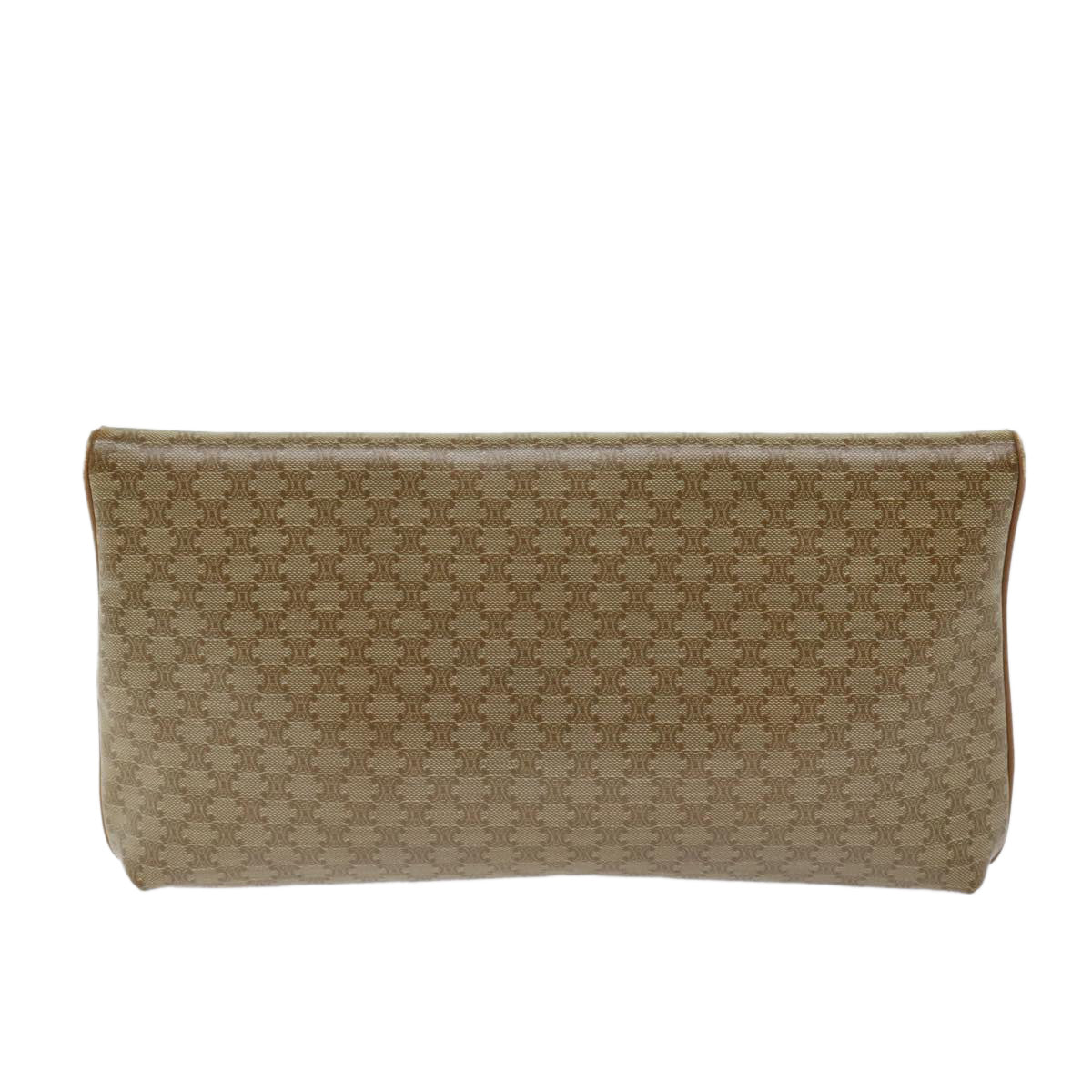 CELINE Macadam Canvas Clutch Bag Beige Auth 70798