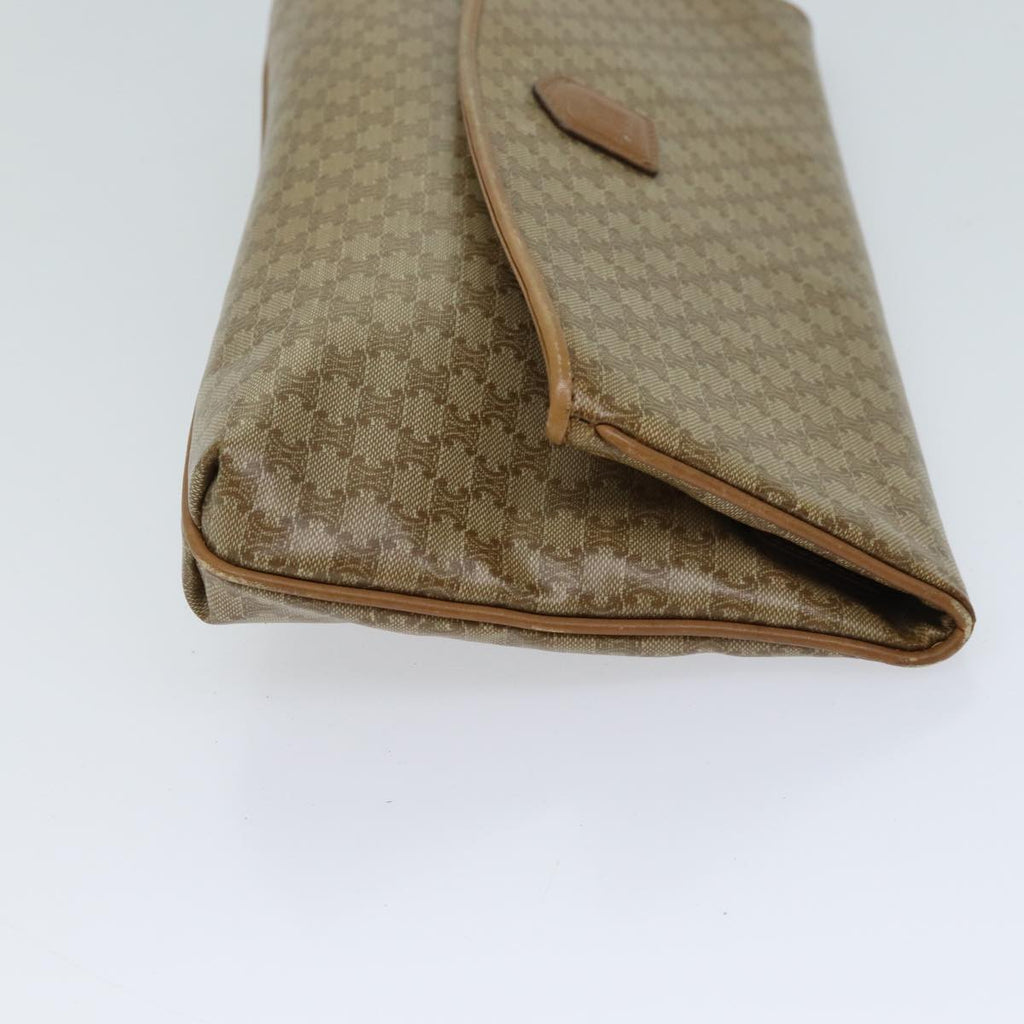 CELINE Macadam Canvas Clutch Bag Beige Auth 70798