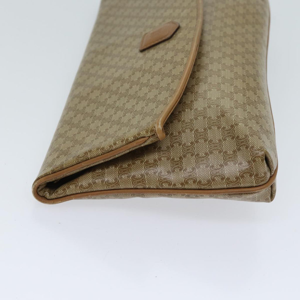 CELINE Macadam Canvas Clutch Bag Beige Auth 70798