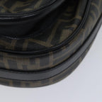 FENDI Zucca Canvas Mamma Baguette Shoulder Bag Black Brown70814