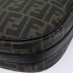 FENDI Zucca Canvas Mamma Baguette Shoulder Bag Black Brown70814