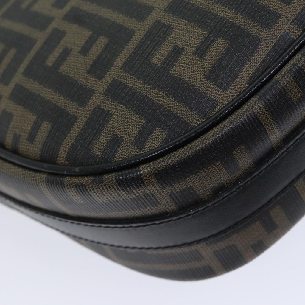 FENDI Zucca Canvas Mamma Baguette Shoulder Bag Black Brown70814