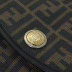 FENDI Zucca Canvas Mamma Baguette Shoulder Bag Black Brown70814