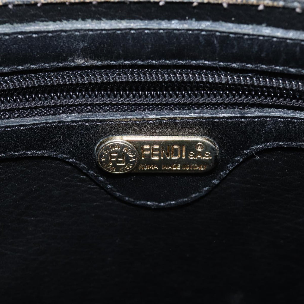 FENDI Zucca Canvas Mamma Baguette Shoulder Bag Black Brown70814