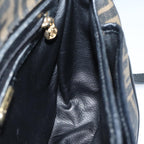 FENDI Zucca Canvas Mamma Baguette Shoulder Bag Black Brown70814