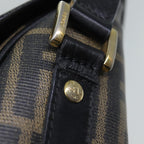 FENDI Zucca Canvas Mamma Baguette Shoulder Bag Black Brown70814
