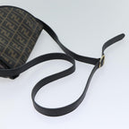FENDI Zucca Canvas Mamma Baguette Shoulder Bag Black Brown70814