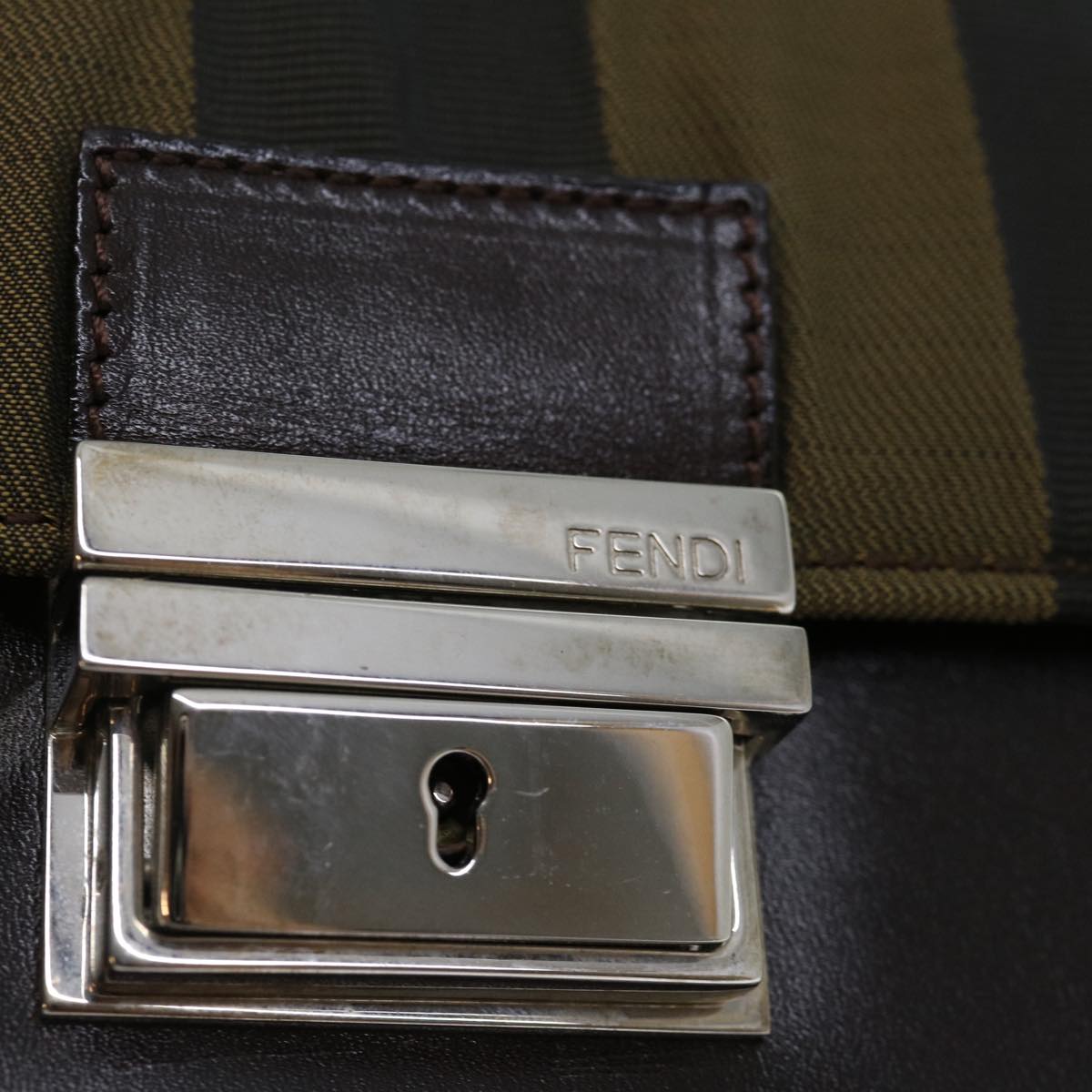 FENDI Pecan Canvas Clutch Bag Black70820