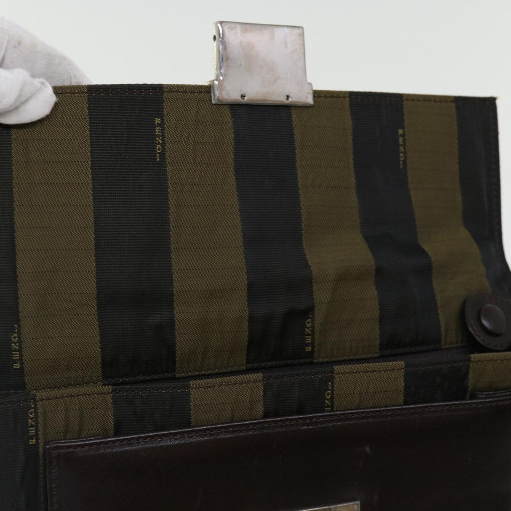 FENDI Pecan Canvas Clutch Bag Black70820