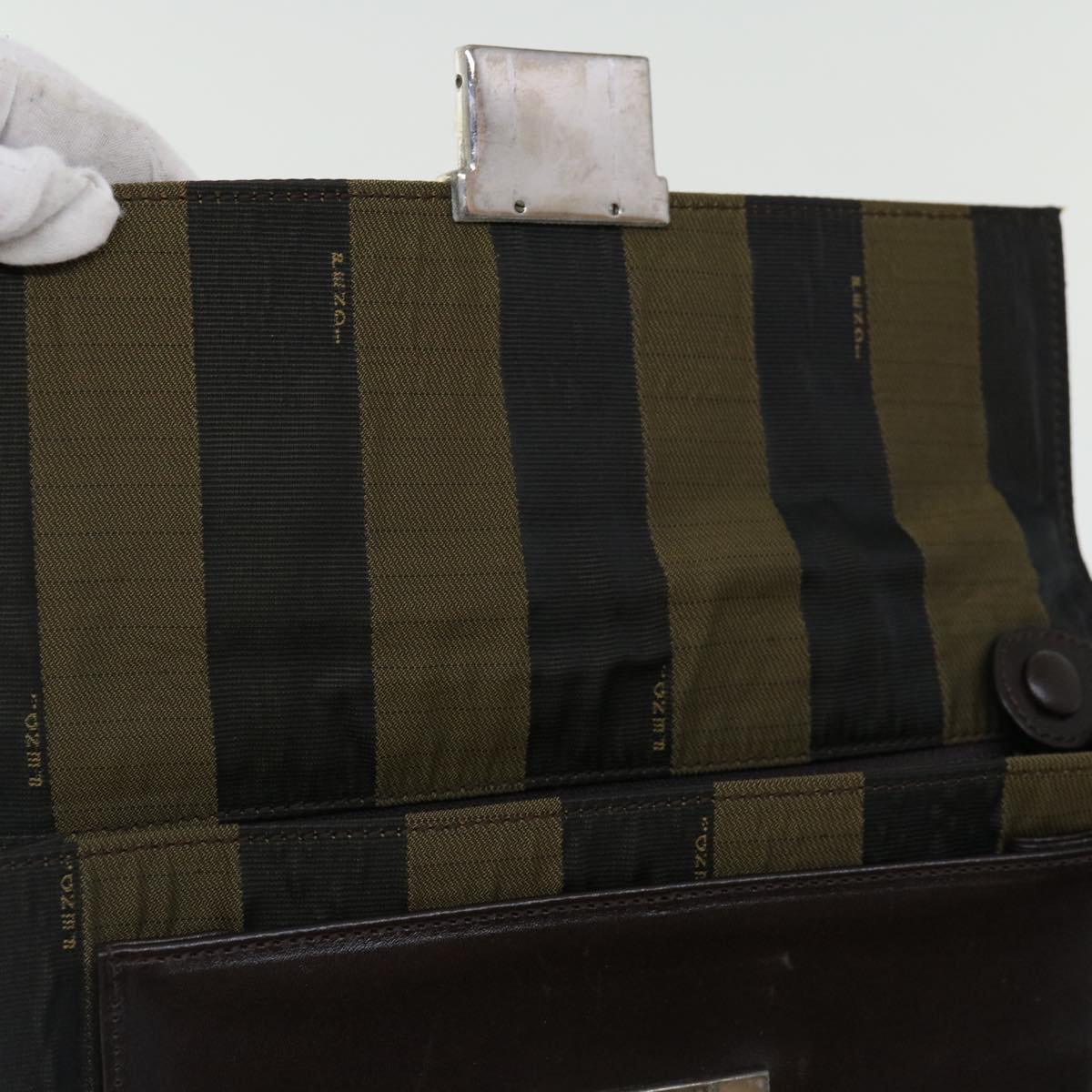 FENDI Pecan Canvas Clutch Bag Black70820