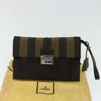 FENDI Pecan Canvas Clutch Bag Black70820