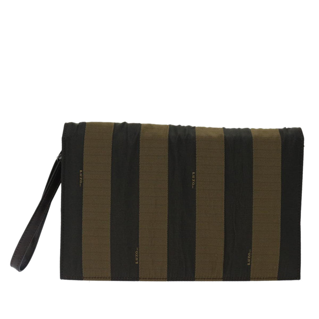 FENDI Pecan Canvas Clutch Bag Black70820
