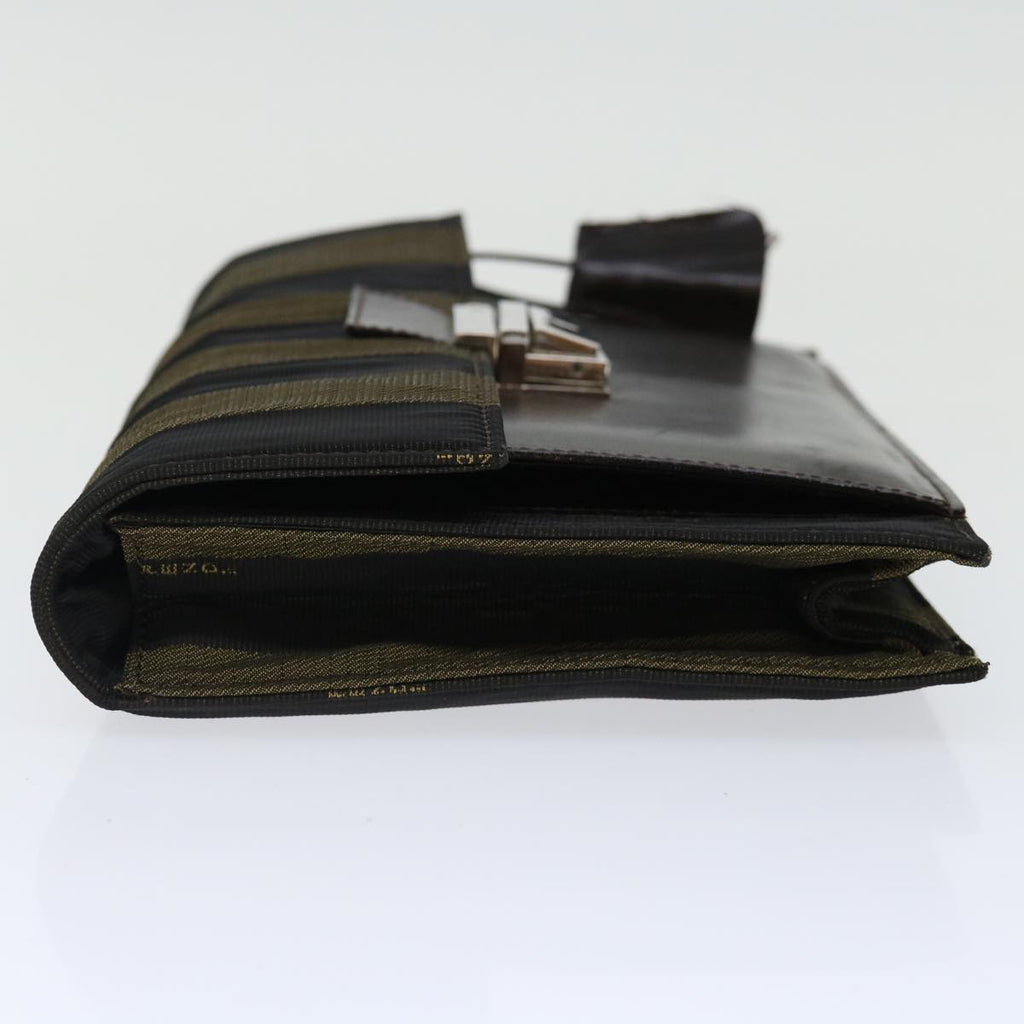 FENDI Pecan Canvas Clutch Bag Black70820