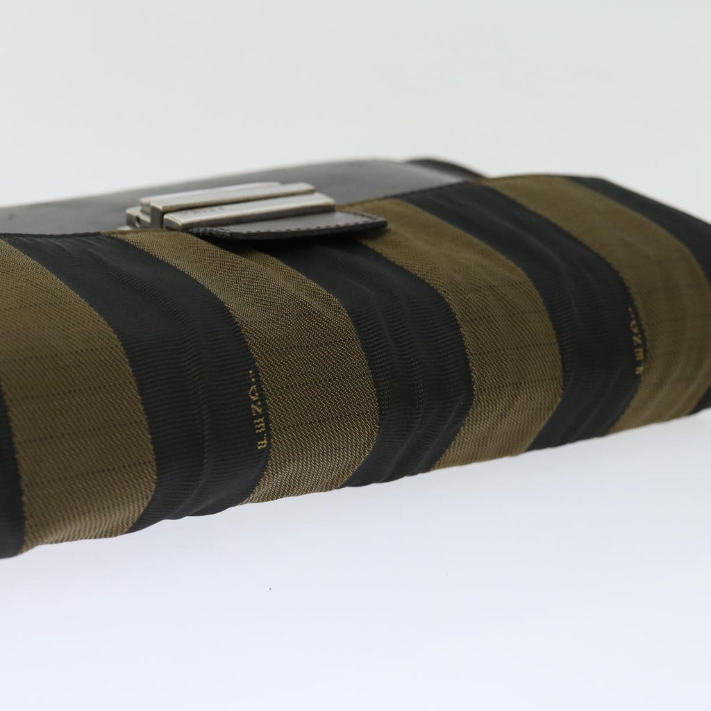 FENDI Pecan Canvas Clutch Bag Black70820