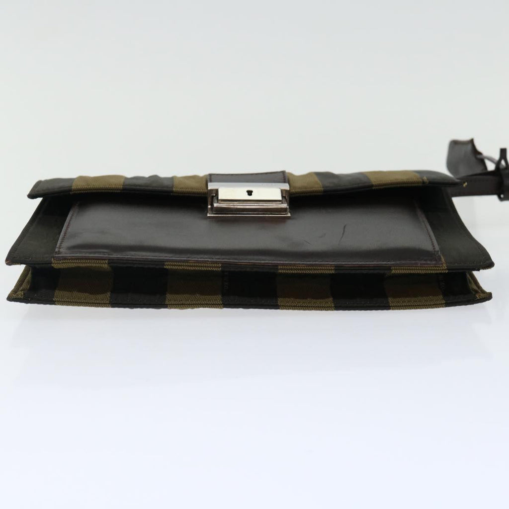FENDI Pecan Canvas Clutch Bag Black70820