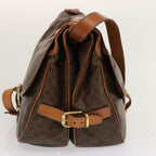 CELINE Macadam Canvas Shoulder Bag PVC Brown Auth 70829