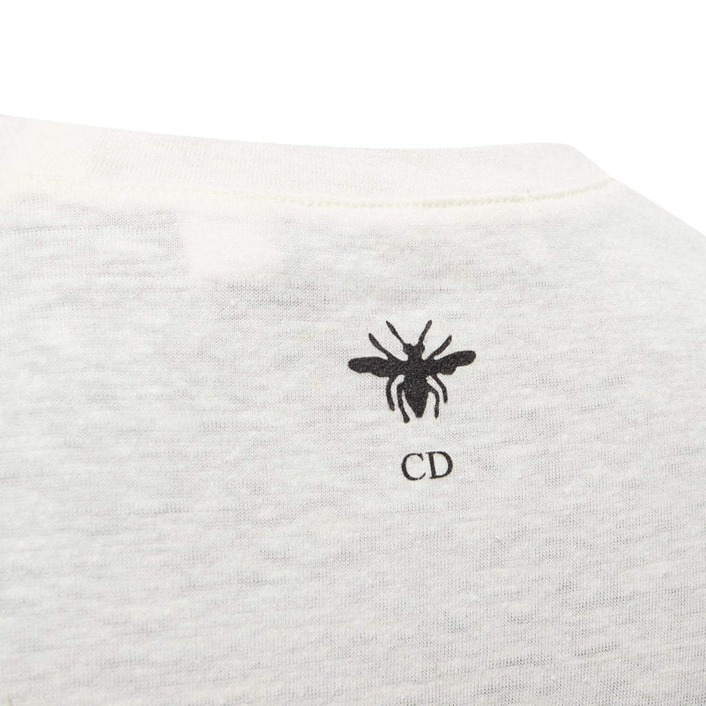 Dior Brutal Journey Of The Heart Graphic Print Ecru Cotton Linen Tshirt