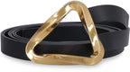 BOTTEGA VENETA Double Strap Leather Belt with Gold-Tone Hardware