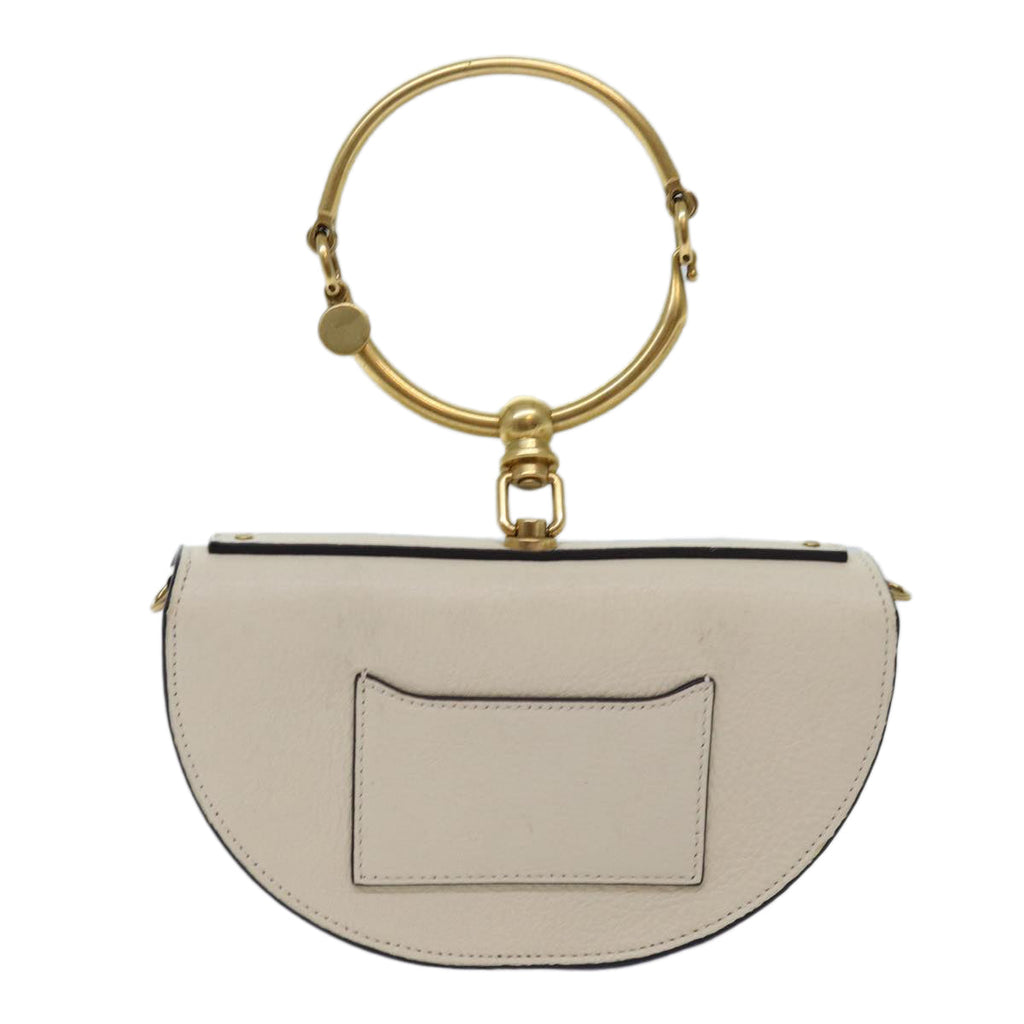 Chloe Small Bracelet Shoulder Bag Leather 2way Cream 70937