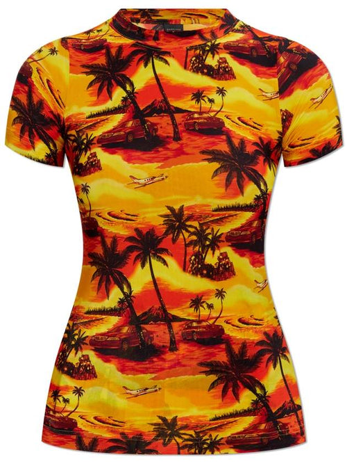 Balenciaga Balenciaga T-shirt With Print, Women's, Multicolour