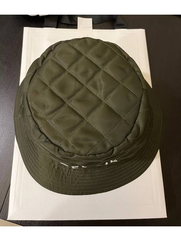 CELINE Logo Quilting Nylon Bucket Hat Khaki