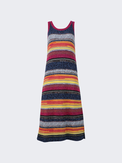 Chloe Striped Knitted Midi Dress Multicolor