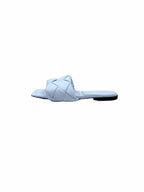 BOTTEGA VENETA Size 9.5 White Leather Woven Slide