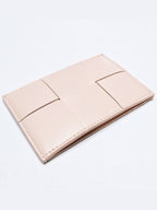 Bottega Veneta Intrecciato Lambskin Calfskin Card Wallet Pink