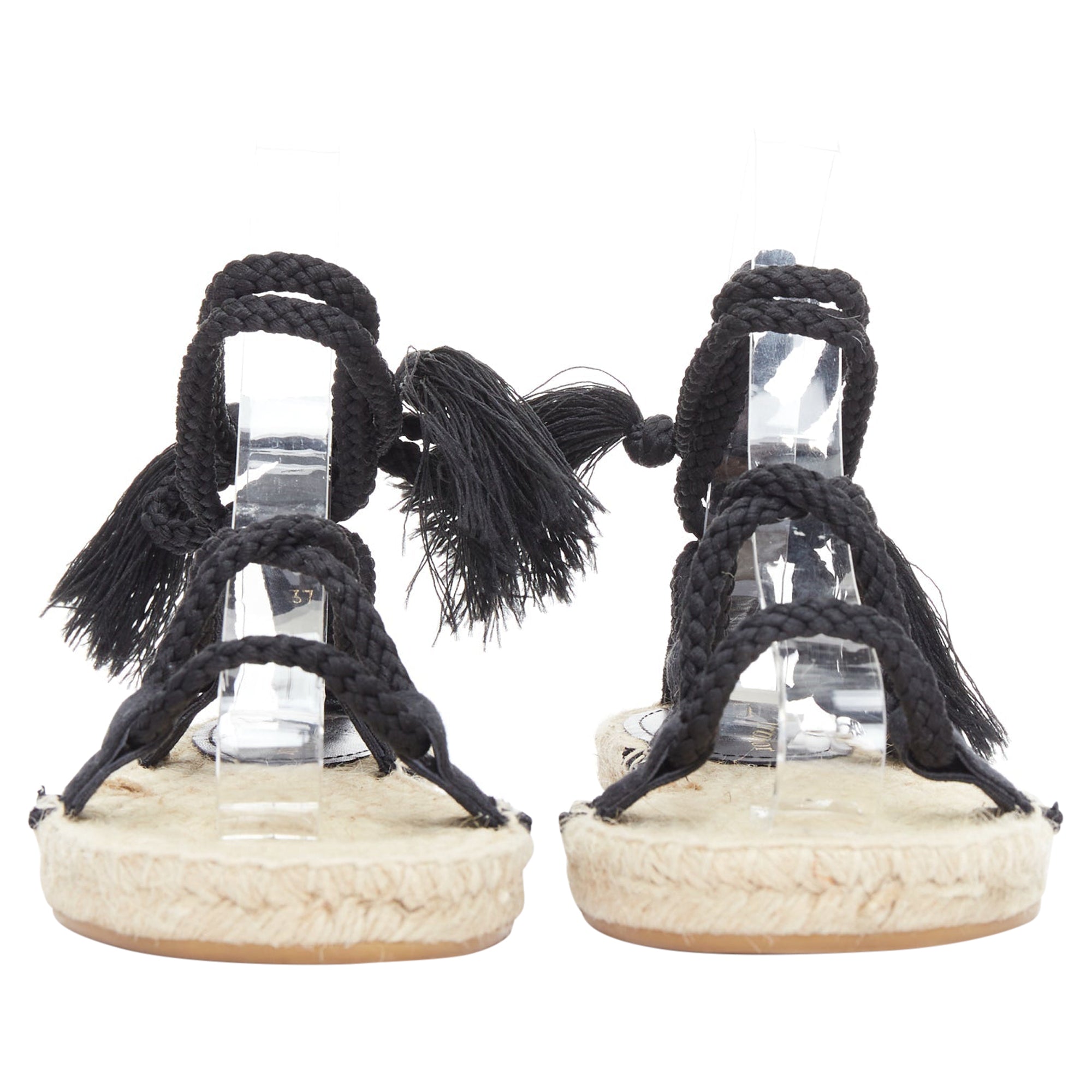 Dior Diorexpress embroidered cotton rope tie jute sandals
