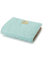 Fendi Slim Baguette Leather Half Wallet Light Blue