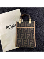 Fendi Sunshine Small Shopper Tote Bag Brown