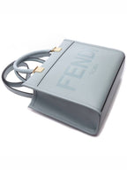Fendi Sunshine Embossed Logo Small Tote Bag Light Blue